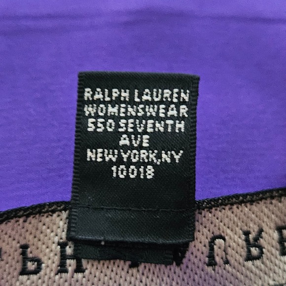 Ralph Lauren Black Label Womens Purple Silk Bateau Neckline Blouse Size 8 - Picture 6 of 11